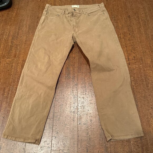 Orvis Pants Mens 40x30 Khaki Brown Five Pocket Pants - Picture 2 of 6